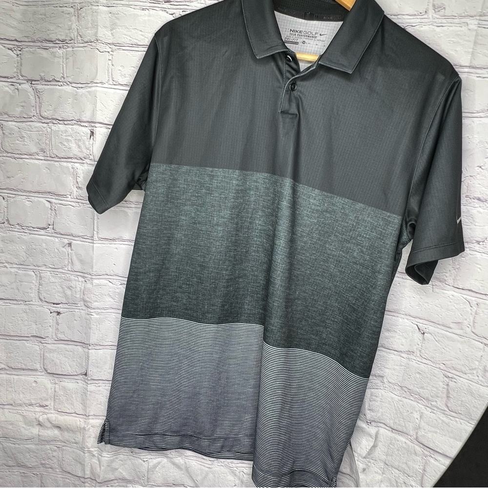 NIKE MAJORS NAVIGATOR DRI-FIT GOLF POLO Black 639938-010 MEN'S SIZE Medium